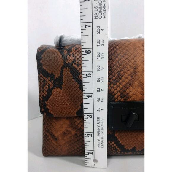 Nicole Miller Brown & Black Python Look Crossbody Handbag NWTS MSRP $60 - Picture 9 of 11